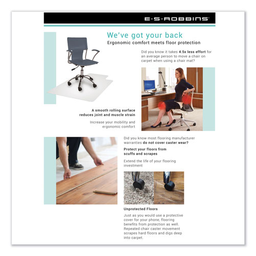 E.S. Robbins Economy Series Chair Mat for Hard Floors, 45 x 53, Clear