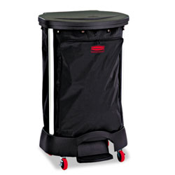 Rubbermaid Premium Step-On Linen Hamper Bag, 30 gal, 13.38w x 19.88d x 29.25h, Nylon, Black (RCP6350BLA)