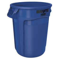 Rubbermaid Vented Round Brute Container, 32 gal, Plastic, Blue (2632BL)