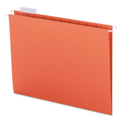 Smead Colored Hanging File Folders, Letter Size, 1/5-Cut Tab, Orange, 25/Box (SMD64065)
