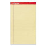 Universal Perforated Ruled Writing Pads, Wide/Legal Rule, Red Headband, 50 Canary-Yellow 8.5 x 14 Sheets, Dozen view 1