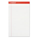 Universal Perforated Ruled Writing Pads, Wide/Legal Rule, Red Headband, 50 White 8.5 x 14 Sheets, Dozen view 1