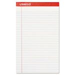 Universal Perforated Ruled Writing Pads, Wide/Legal Rule, Red Headband, 50 White 8.5 x 14 Sheets, Dozen view 2