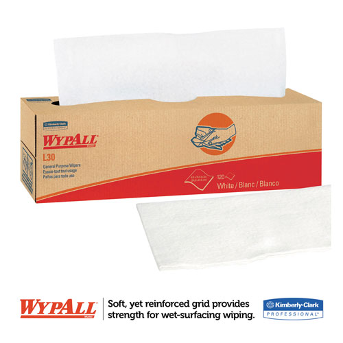 WypAll® L30 Towels, POP-UP Box, 9 4/5 x 16 2/5, 100/Box, 8 Boxes/Carton
