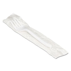 Boardwalk Mediumweight Wrapped Polypropylene Cutlery, Fork, White, 1000/Carton (BWKMWFIW)