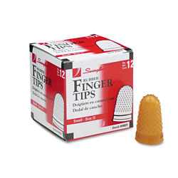 Swingline Rubber Finger Tips, 11 (Small), Amber, Dozen (SWI54031)