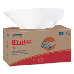 WypAll® L40 Towels, POP-UP Box, White, 10 4/5 x 10, 90/Box, 9 Boxes/Carton (KIM03046)