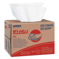 WypAll® X80 Cloths, HYDROKNIT, BRAG Box, White, 12 1/2 x 16 4/5, 160/Box (KCC41044)