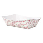 Boardwalk Paper Food Baskets, 3 lb Capacity, Red/White, 500/Carton orginal image