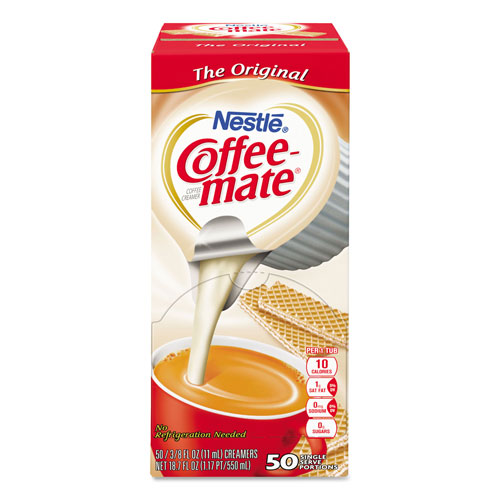 Coffee-Mate® Liquid Coffee Creamer, Original, 0.38 oz Mini Cups, 50/Box, 4 Boxes/Carton, 200 Total/Carton