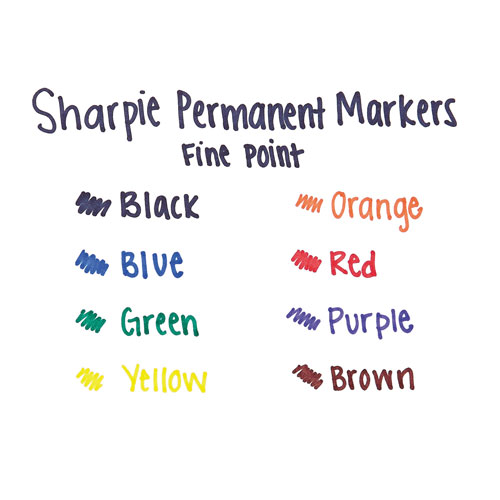 Sharpie® Fine Tip Permanent Marker, Assorted Colors, 8/Set