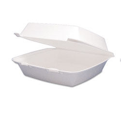 Dart Carryout Food Container, Foam Hinged 1-Comp, 9 1/2 x 9 1/4 x 3, 200/Carton (DRC95HT1R)