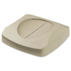 Rubbermaid Swing Top Lid for Untouchable Recycling Center, 16" Square, Beige (RCP2689-88BEI)