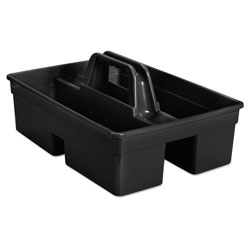 Rubbermaid Executive Carry Caddy, Two Compartments, Plastic, 10.75 x 6.5, Black (RCP1880994)