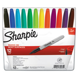Sharpie® Fine Tip Permanent Marker, Assorted Colors, 12/Set (SAN30072)