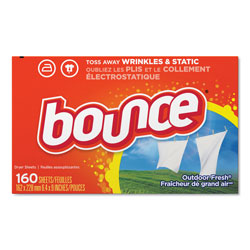 Bounce Dryer Sheets, Outdoor Fresh Scent, 160 Per Box, 6/Case, 960 Sheets Total (PAG80168CT)