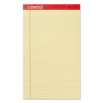 Universal Perforated Ruled Writing Pads, Wide/Legal Rule, Red Headband, 50 Canary-Yellow 8.5 x 14 Sheets, Dozen orginal image