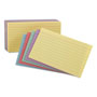 Oxford Ruled Index Cards, 4 x 6, Blue/Violet/Canary/Green/Cherry, 100/Pack