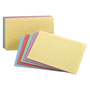 Oxford Ruled Index Cards, 3 x 5, Blue/Violet/Canary/Green/Cherry, 100/Pack