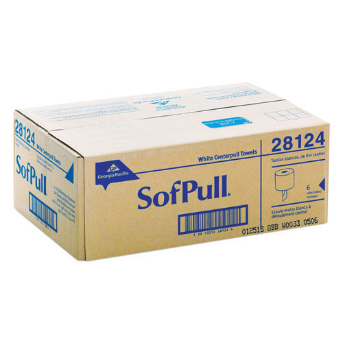Sofpull Center-Pull Perforated Paper Towels,7 4/5x15, White,320/Roll,6 Rolls/Ctn
