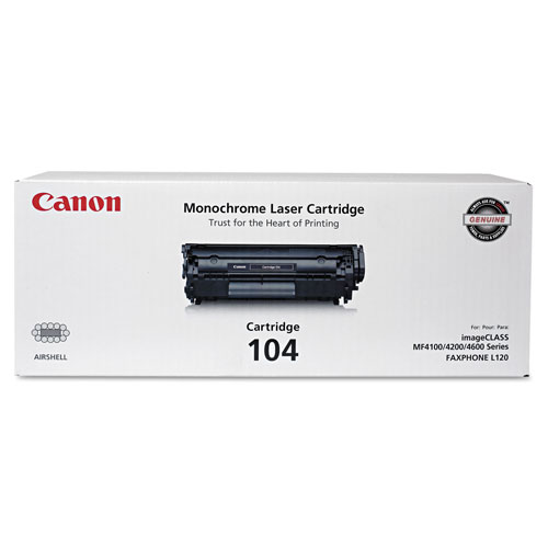 Canon 104 (104) Toner, 2000 Page-Yield, Black