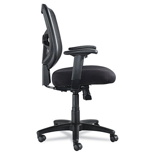 Alera Elusion Series Mesh Mid-Back Swivel/Tilt Chair, Supports up to 275 lbs., Black Seat/Black Back, Black Base