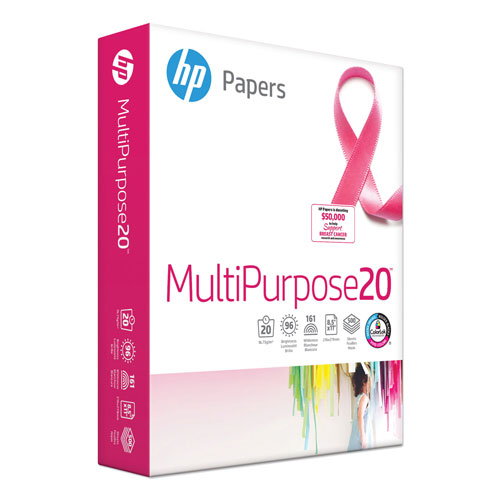 HP MultiPurpose20 Paper, 96 Bright, 20lb, 8-1/2 x 11, White, 500 Sheets/Ream