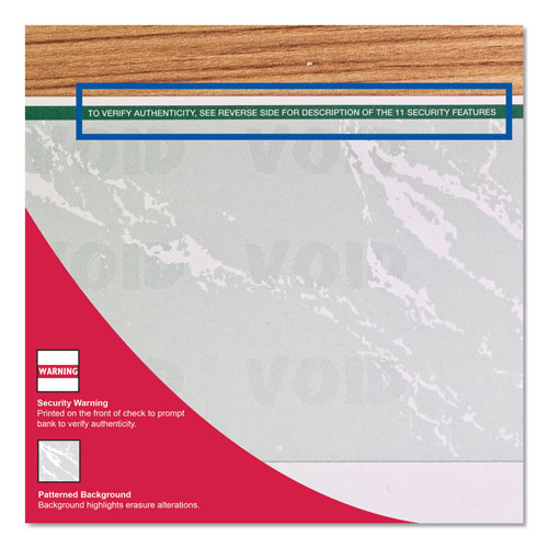 Paris Business Forms Standard Security Check, 11 Features, 8.5 x 11, Green Marble Top, 500/Ream