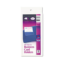 Avery Self-Adhesive Top-Load Business Card Holders, 3.5 x 2, Clear, 10/Pack (AVE73720)