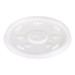 Dart Plastic Lids, for 16oz Hot/Cold Foam Cups, Straw-Slot Lid, White, 1000/Carton (DAR16SL)