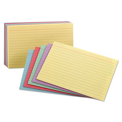 Oxford Ruled Index Cards, 5 x 8, Blue/Violet/Canary/Green/Cherry, 100/Pack (ESS35810)