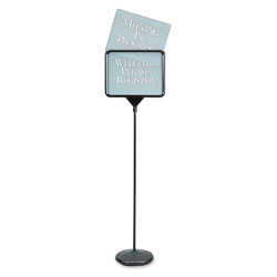 Quartet® Sign(ware) Pedestal Sign, 14 x 11, Assorted Signage, Black Frame (QRT3655)