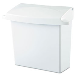 Rubbermaid Sanitary Napkin Receptacle with Rigid Liner, Rectangular, Plastic, White (6140WH)