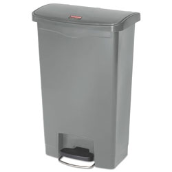 Rubbermaid Slim Jim Resin Step-On Container, Front Step Style, 13 gal, Gray (RCP1883602)