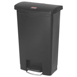 Rubbermaid Slim Jim Resin Step-On Container, Front Step Style, 13 gal, Black (RCP1883611)