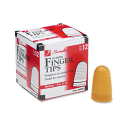 Swingline Rubber Finger Tips, 11 1/2 (Medium), Amber, Dozen (SWI54035)