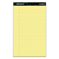 TOPS Docket Ruled Perforated Pads, Wide/Legal Rule, 50 Canary-Yellow 8.5 x 14 Sheets, 12/Pack (TOP63580)