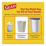 Glad ForceFlex Tall Kitchen Drawstring Bags, 13 gal, .82mil, 24 x 24 7/8 White 100/BX view 1
