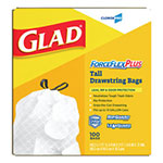 Glad ForceFlex Tall Kitchen Drawstring Bags, 13 gal, .82mil, 24 x 24 7/8 White 100/BX view 4