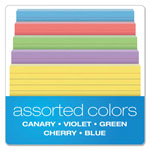 Oxford Ruled Index Cards, 4 x 6, Blue/Violet/Canary/Green/Cherry, 100/Pack view 3