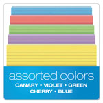 Oxford Ruled Index Cards, 5 x 8, Blue/Violet/Canary/Green/Cherry, 100/Pack view 3