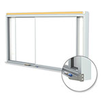 Ghent MFG Horizontal Sliding Porcelain Magnetic Whiteboard, 96 x 48, White Surface, Satin Aluminum Frame view 2