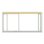 Ghent MFG Horizontal Sliding Porcelain Magnetic Whiteboard, 96 x 48, White Surface, Satin Aluminum Frame orginal image