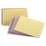Oxford Ruled Index Cards, 5 x 8, Blue/Violet/Canary/Green/Cherry, 100/Pack orginal image