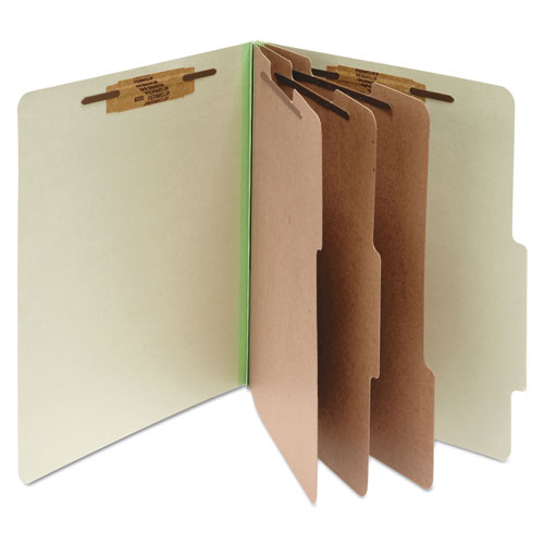 Acco Pressboard Classification Folders, 3 Dividers, Letter Size, Leaf