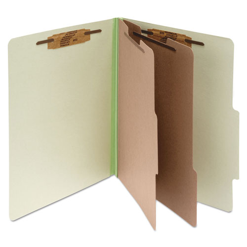 Acco Pressboard Classification Folders, 2 Dividers, Legal Size, Leaf