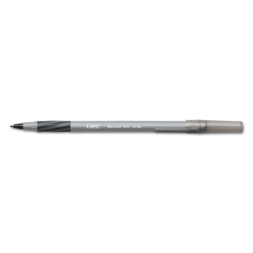 Bic Round Stic Grip Xtra Comfort Stick Ballpoint Pen, 0.8mm, Black