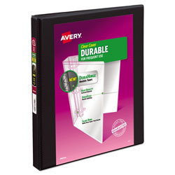Avery Durable View Binder with DuraHinge and Slant Rings, 3 Rings, 0.5" Capacity, 11 x 8.5, Black