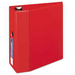 Avery Heavy-Duty Non-View Binder with DuraHinge, Locking One Touch EZD Rings and Thumb Notch, 3 Rings, 5" Capacity, 11 x 8.5, Red