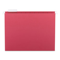 Smead Colored Hanging File Folders, Letter Size, 1/5-Cut Tab, Red, 25/Box